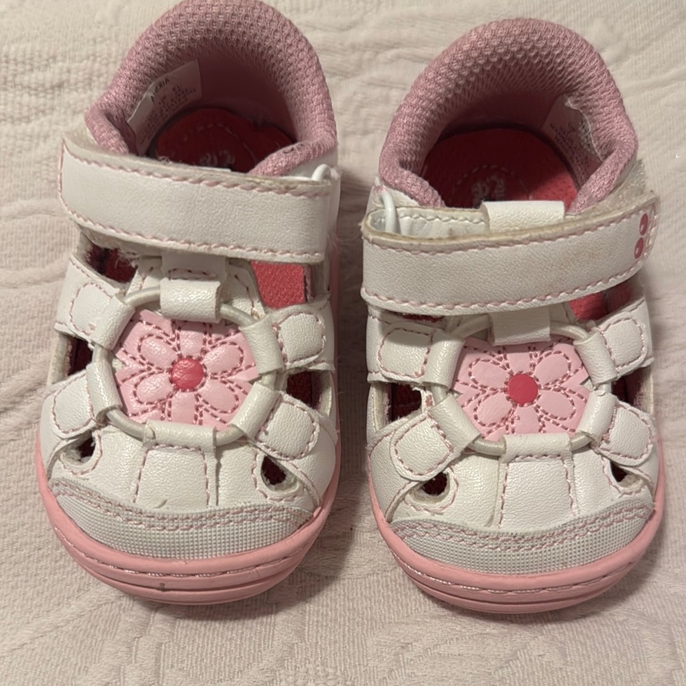 Pink and White Baby Shoes
